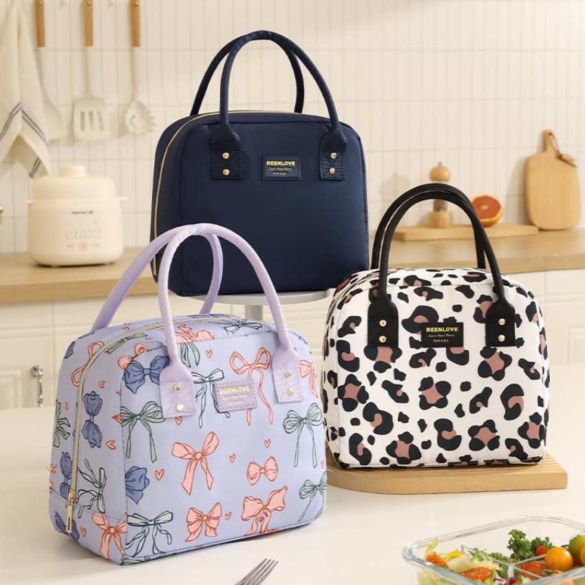 Tote Bag Sublimation - 레오파드 & 솔리드 컬러 절연 도시락