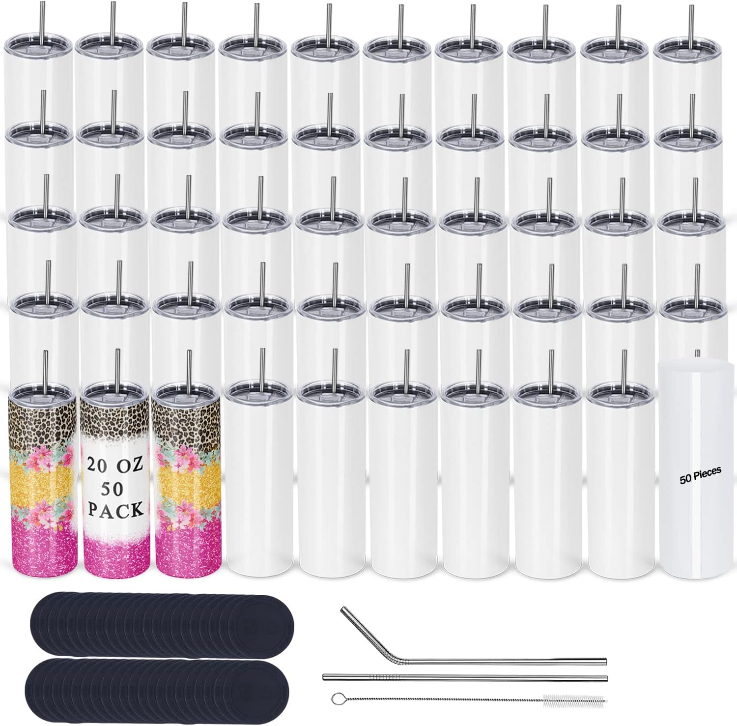 Tumbler 20Oz White - 스테인리스강 승화 텀블러 벌크, 스키니 스트레이트,