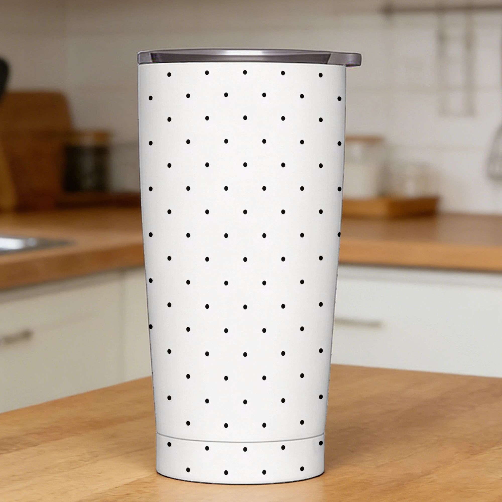흑백 물방울 무늬 스테인리스 스틸 텀블러(빨대 포함)  - Tumbler 20Oz White 리뷰 및 가격
