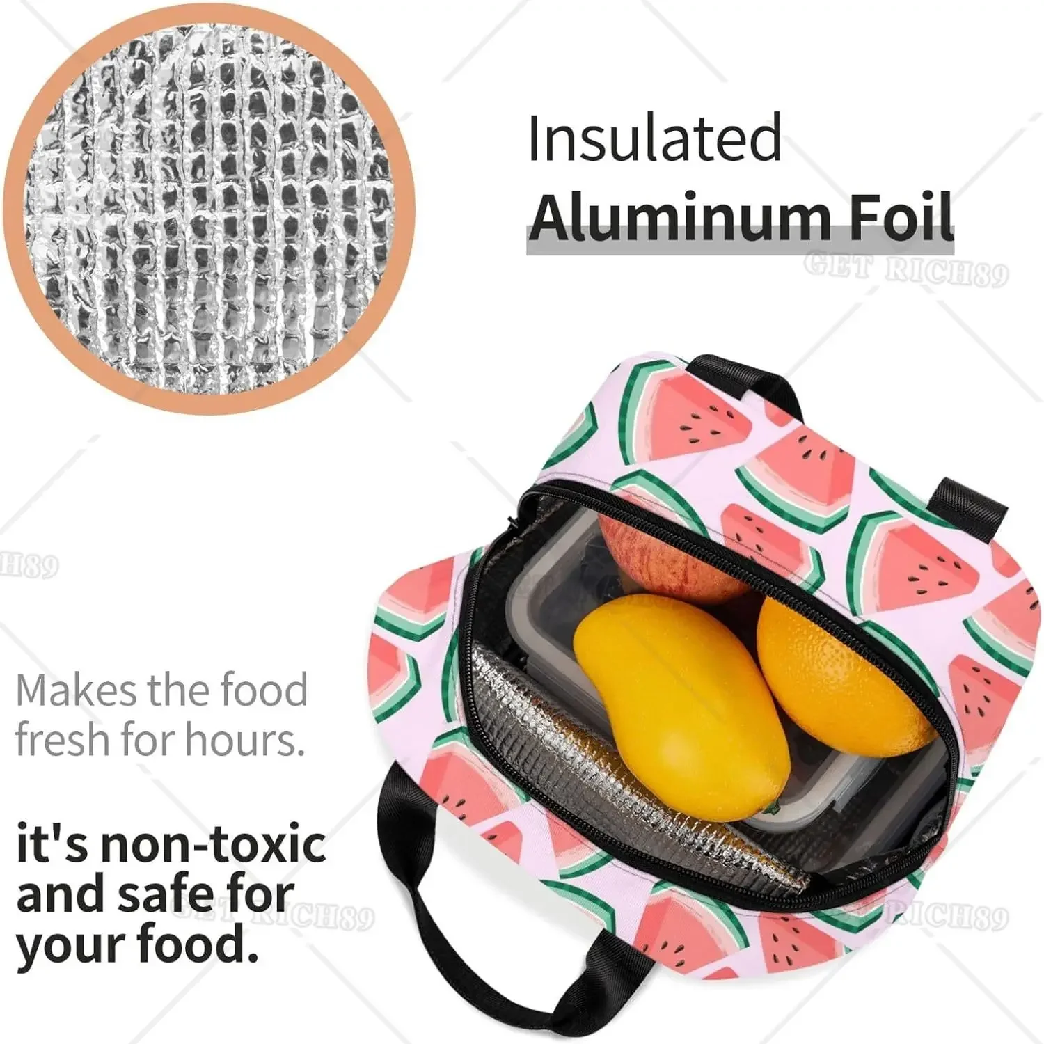 만화 수박 체리와 파인애플 재사용 가능한 점심 가방 절 - Tote Bag Sublimation 리뷰 및 가격