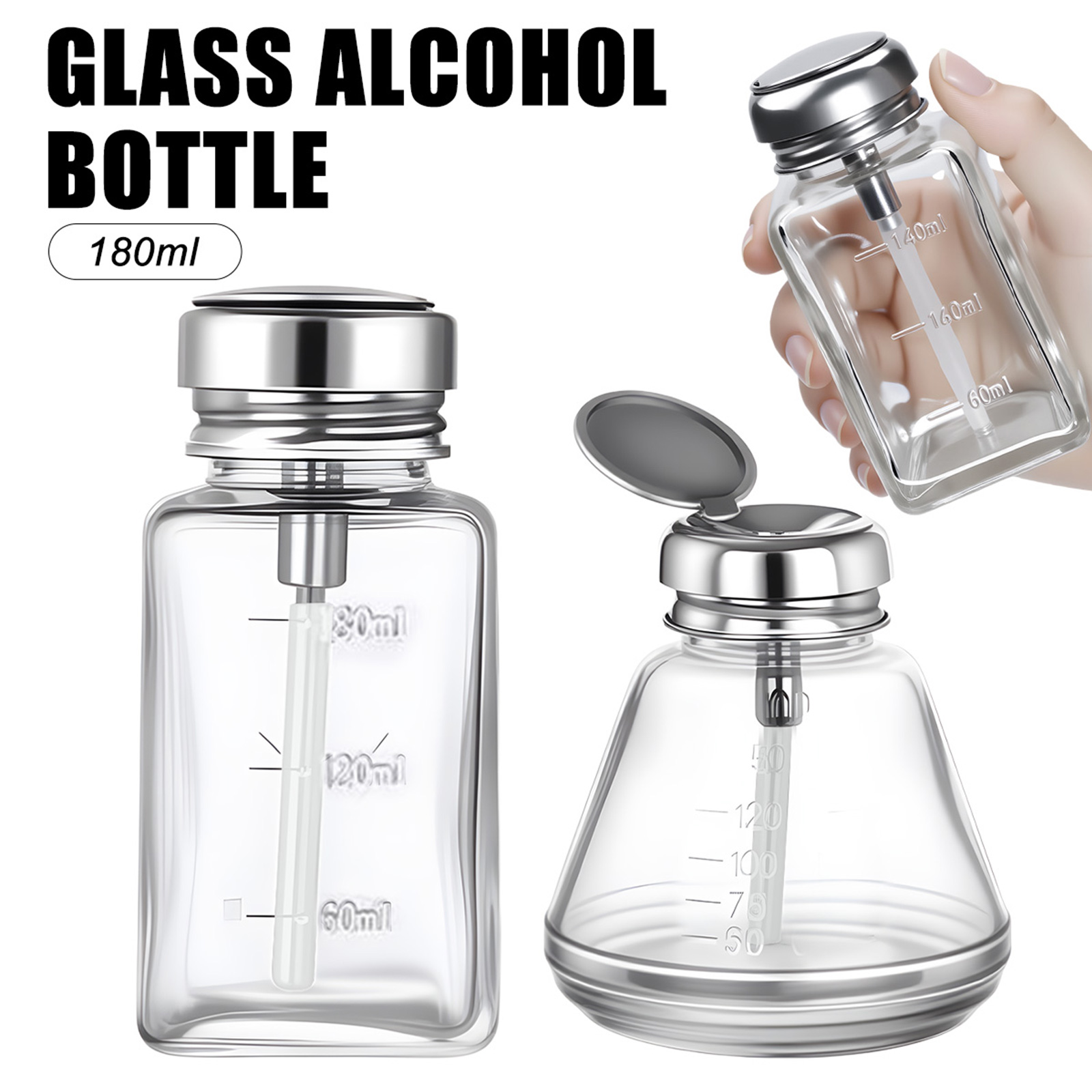 180ml 네일 글라스 병 프레스형 알코올 병 네일 리 - Water Bottle Blank 리뷰 및 가격