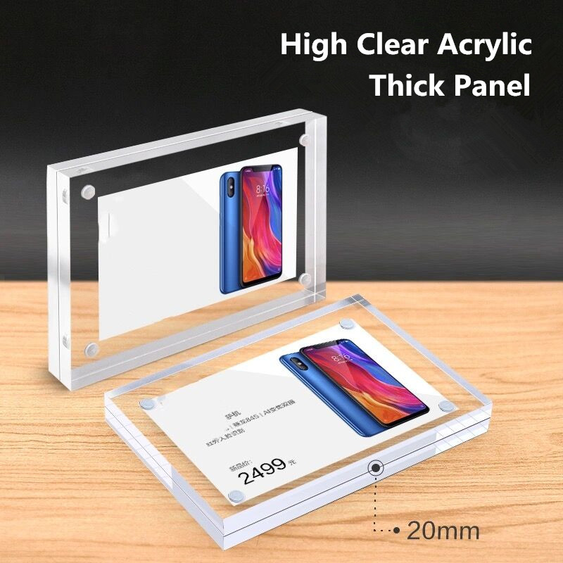 90x55mm 자기 아크릴 가격 라벨 카드 홀더 메뉴  - Photo Acrylic Block 리뷰 및 가격