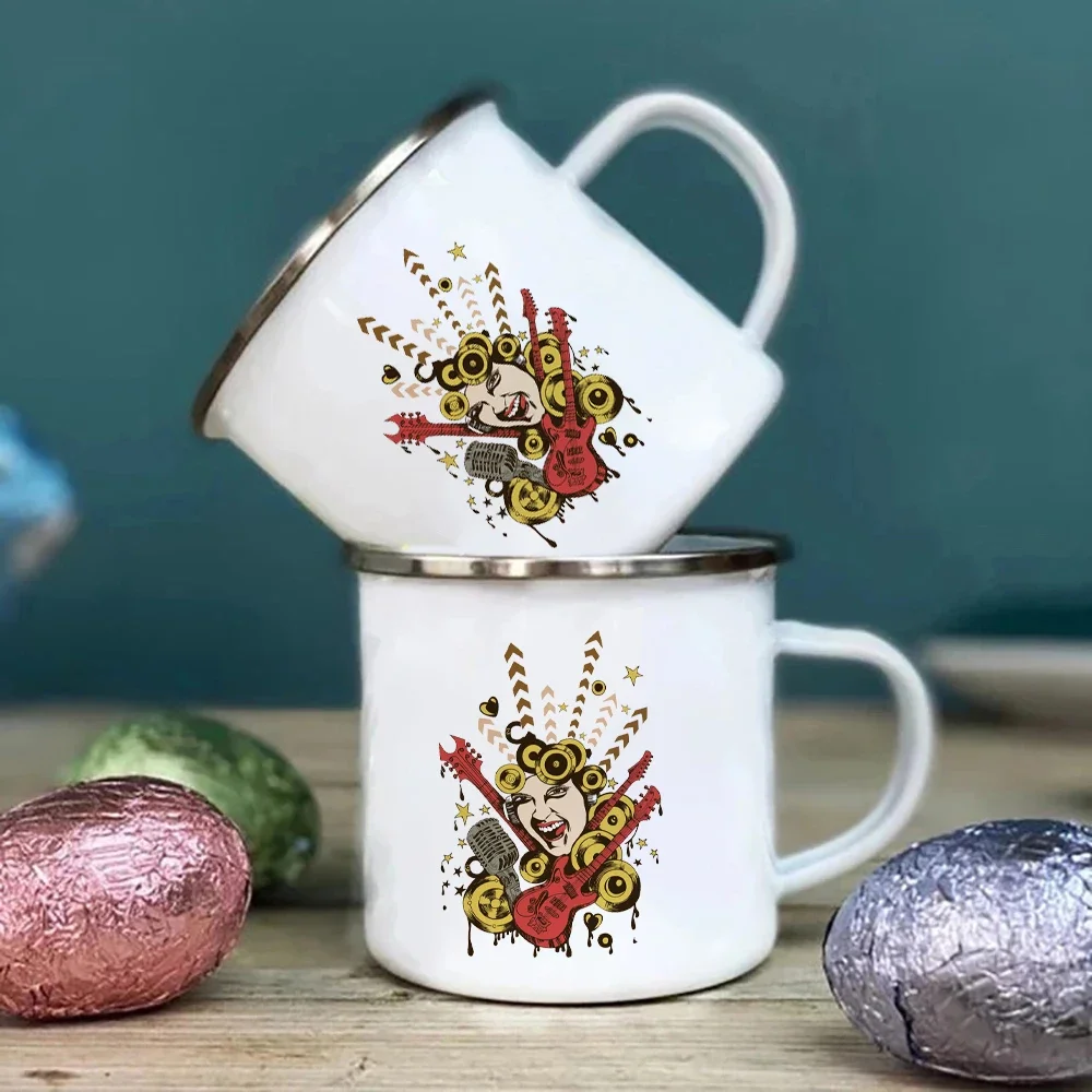 흰색 금속 머그잔, 포효하는 록 가수 에나멜 컵, 커피 - Sublimation Mug White 리뷰 및 가격