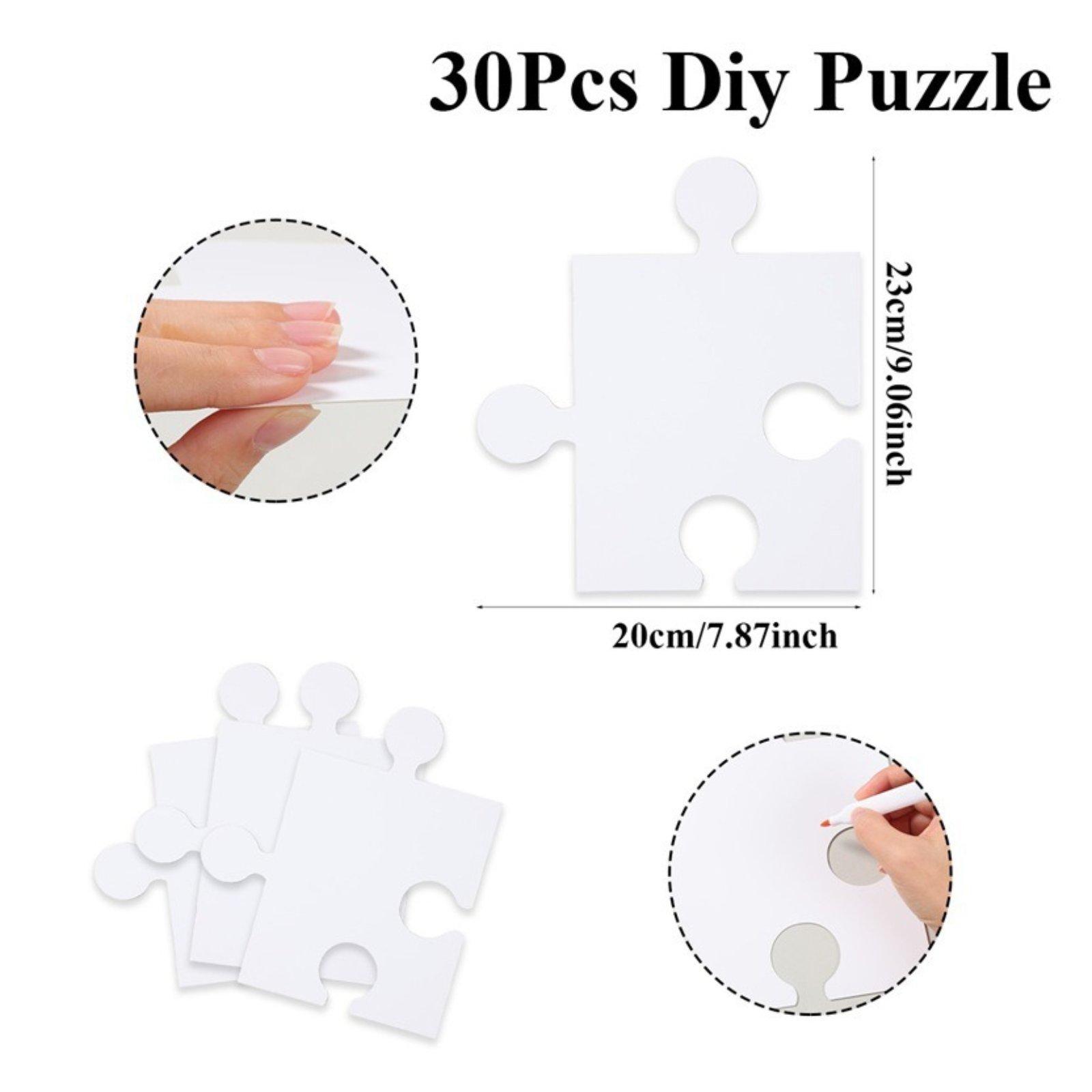 30개의 빈 퍼즐 조각, 그림 그리기 및 쓰기용 파티  - Puzzle Blank White 리뷰 및 가격
