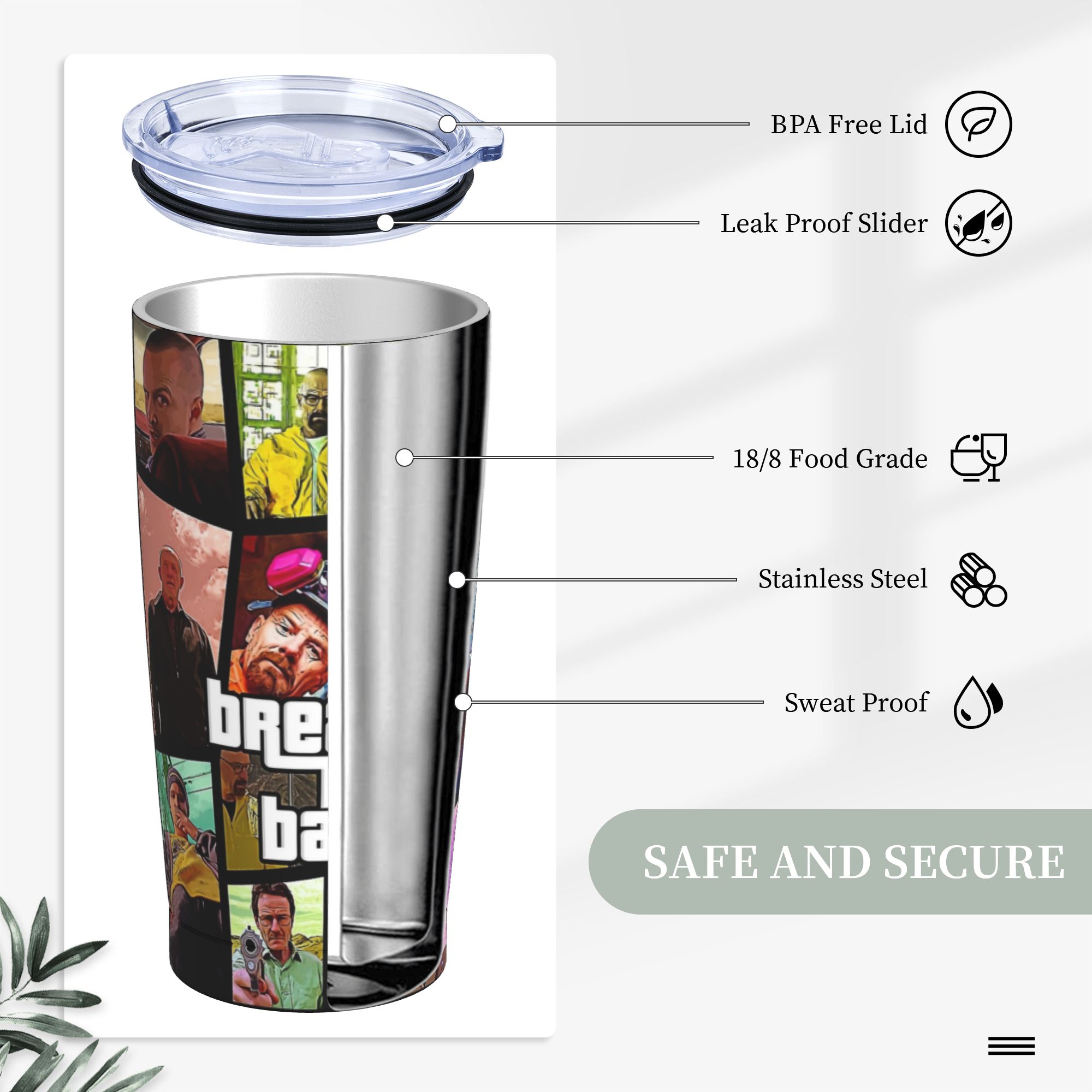 브레이킹 배드 월터 화이트 포스터 보온 텀블러(빨대 포 - Tumbler 20Oz White 리뷰 및 가격