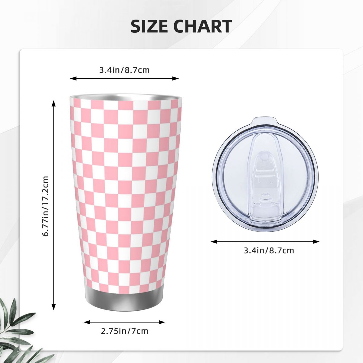 핑크 화이트 체커보드 패턴 스테인리스 스틸 텀블러 진공 - Tumbler 20Oz White 리뷰 및 가격