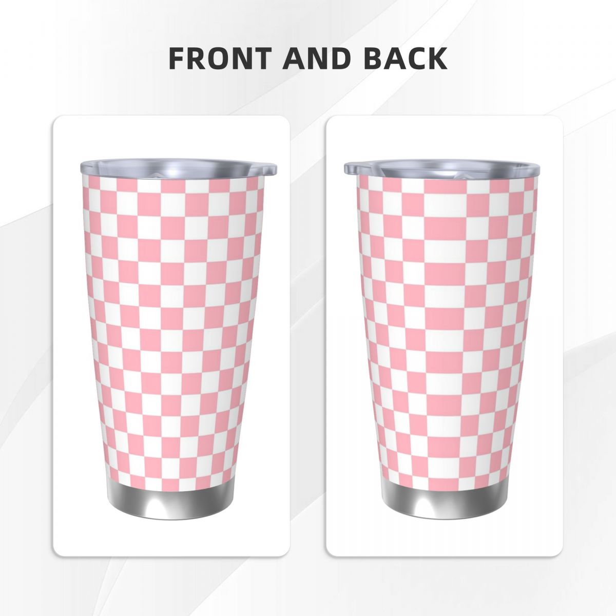 핑크 화이트 체커보드 패턴 스테인리스 스틸 텀블러 진공 - Tumbler 20Oz White 리뷰 및 가격