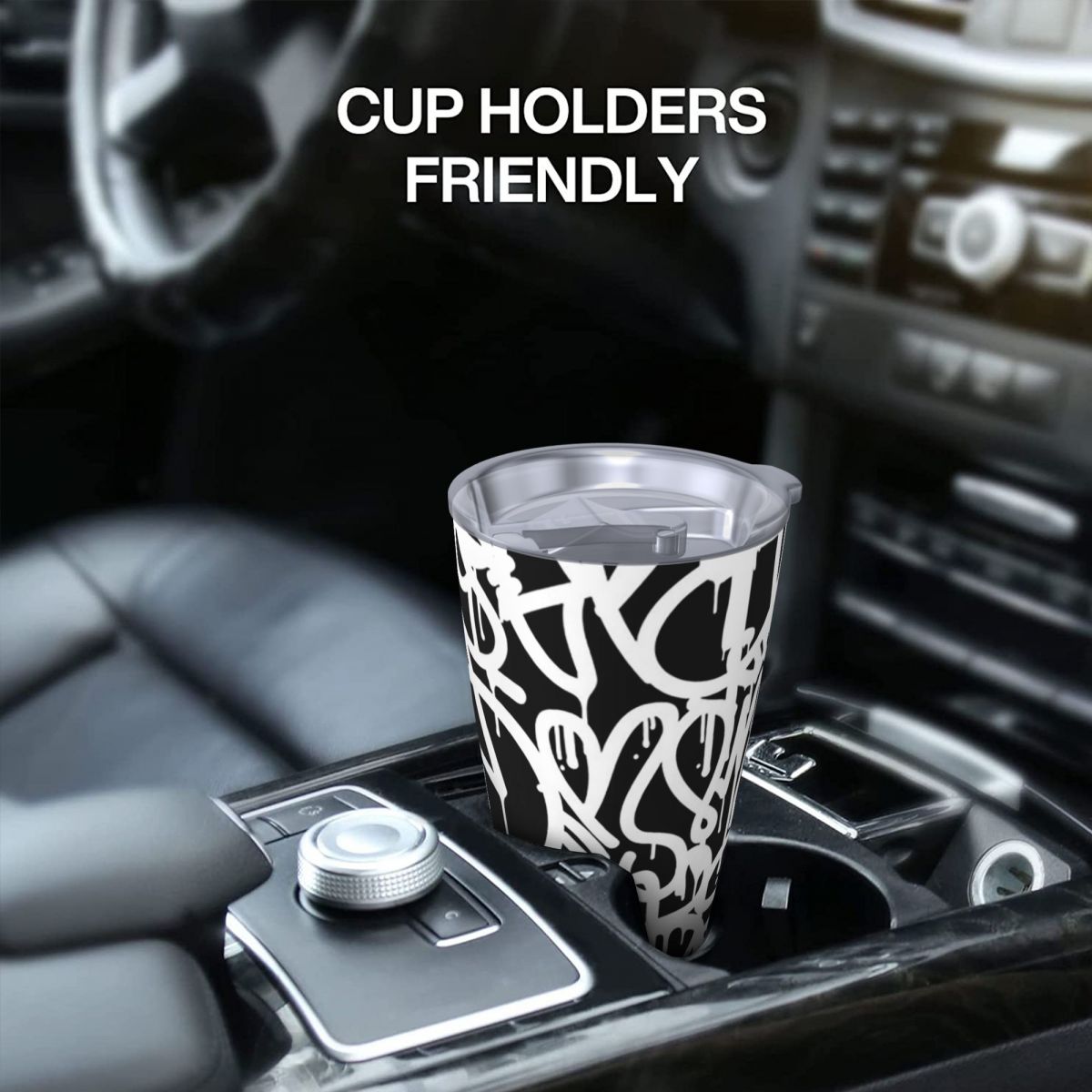흑백 그래피티 스테인리스 스틸 텀블러 진공 단열 머그  - Tumbler 20Oz White 리뷰 및 가격