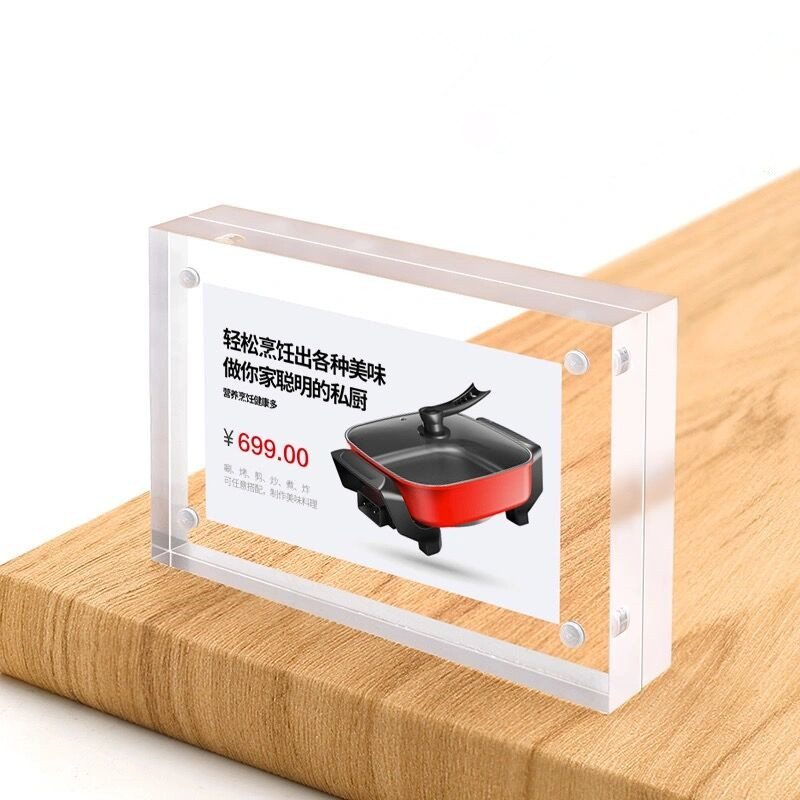 5 PCS 90x55mm 자기 아크릴 사인 홀더 디스플 - Photo Acrylic Block 리뷰 및 가격