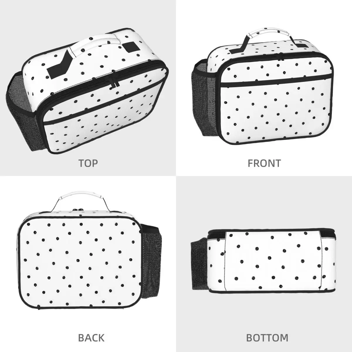 블랙 화이트 폴카 도트 절연 도시락 가방 여성용 어린이 - Tote Bag Sublimation 리뷰 및 가격