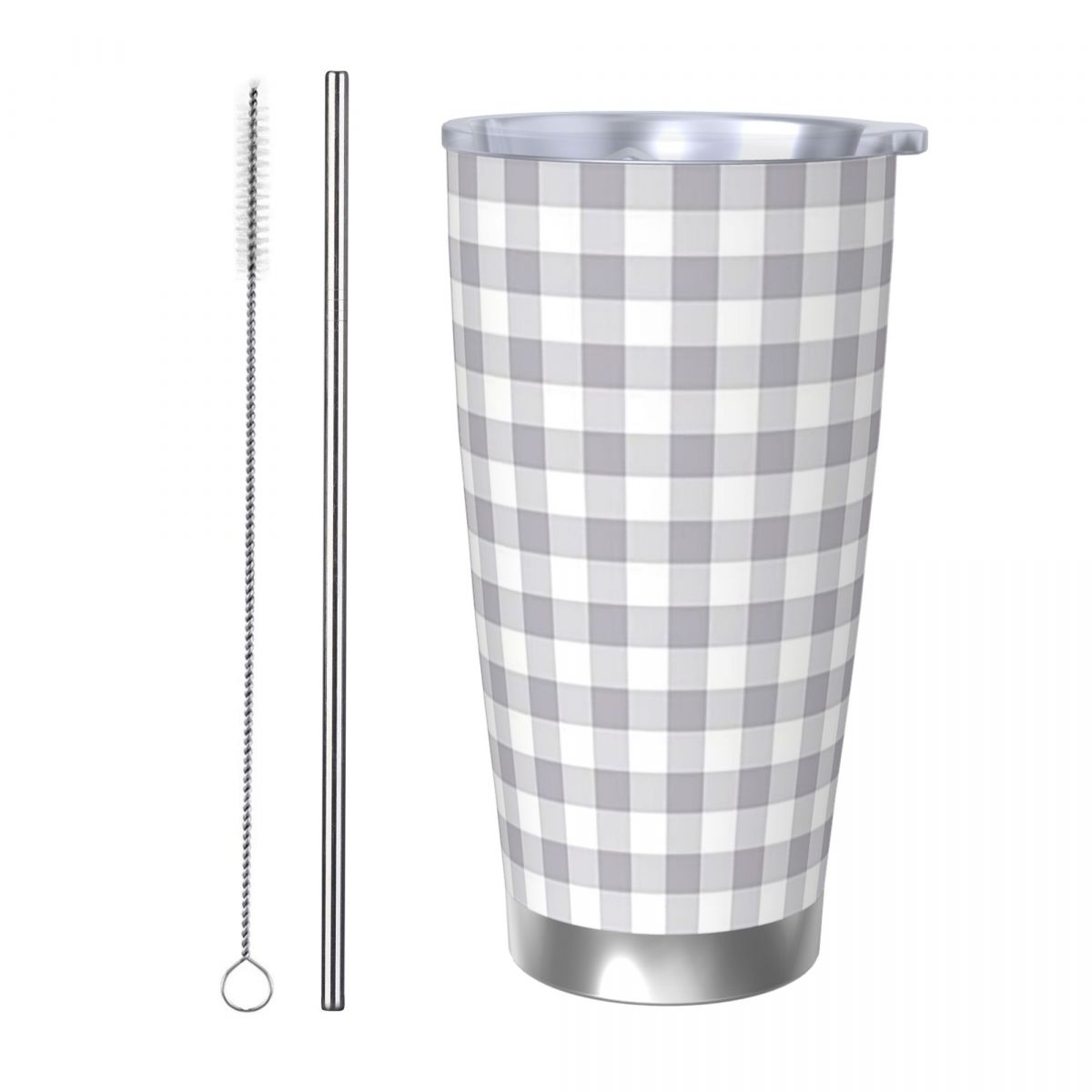 회색과 흰색 깅엄 체 무늬 스테인리스 스틸 텀블러 진공 - Tumbler 20Oz White 리뷰 및 가격