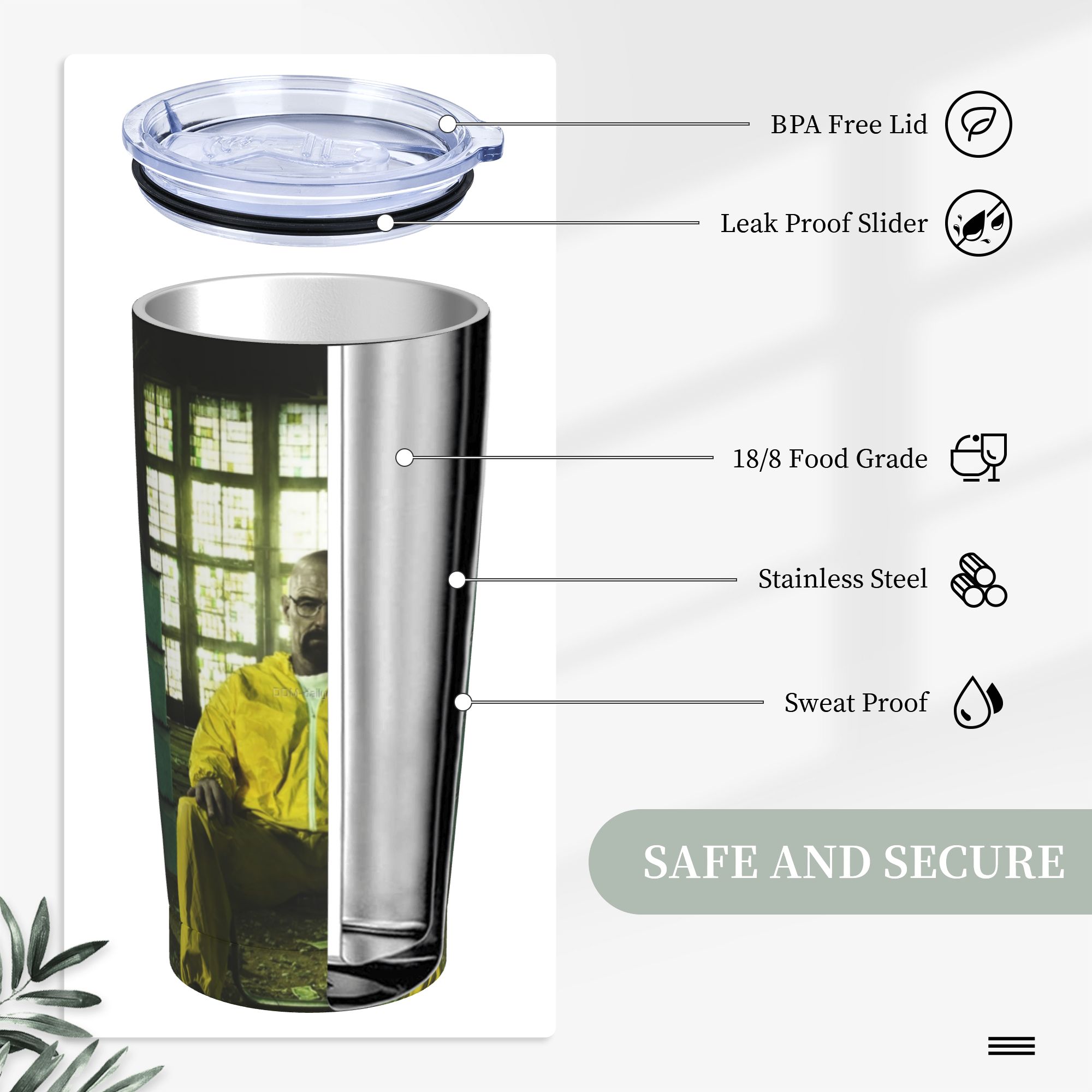 브레이킹 배드 월터 화이트 텀블러 진공 단열 브라이언  - Tumbler 20Oz White 리뷰 및 가격